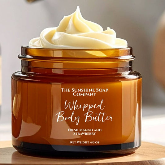 Clear Whipped Body Butter Label White Text