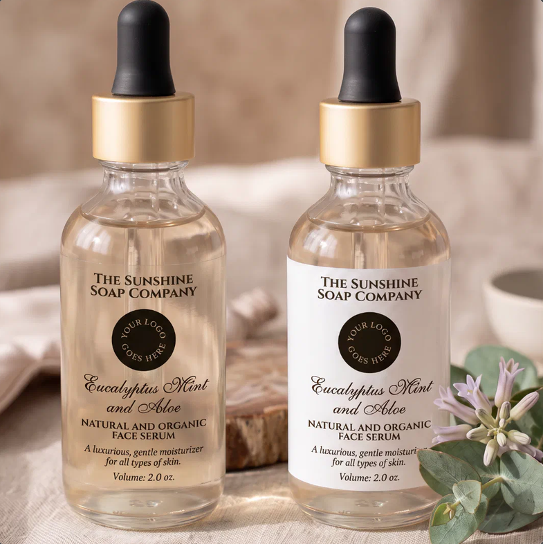 Waterproof White/Clear Cosmetics Bottle Label