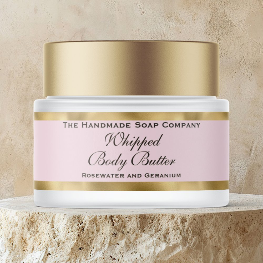 Cosmetics Body Butter Gold & Pale Pink Jar