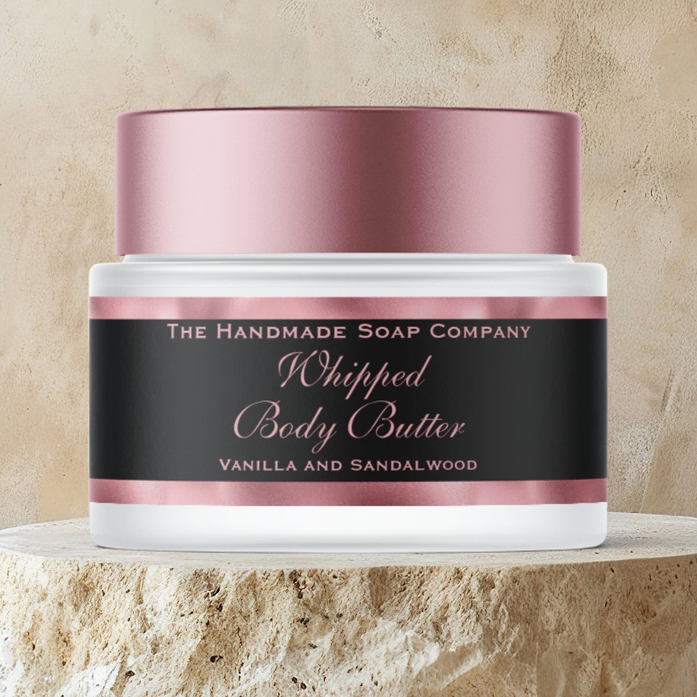 Cosmetics Body Butter Pink Foil & Black Jar