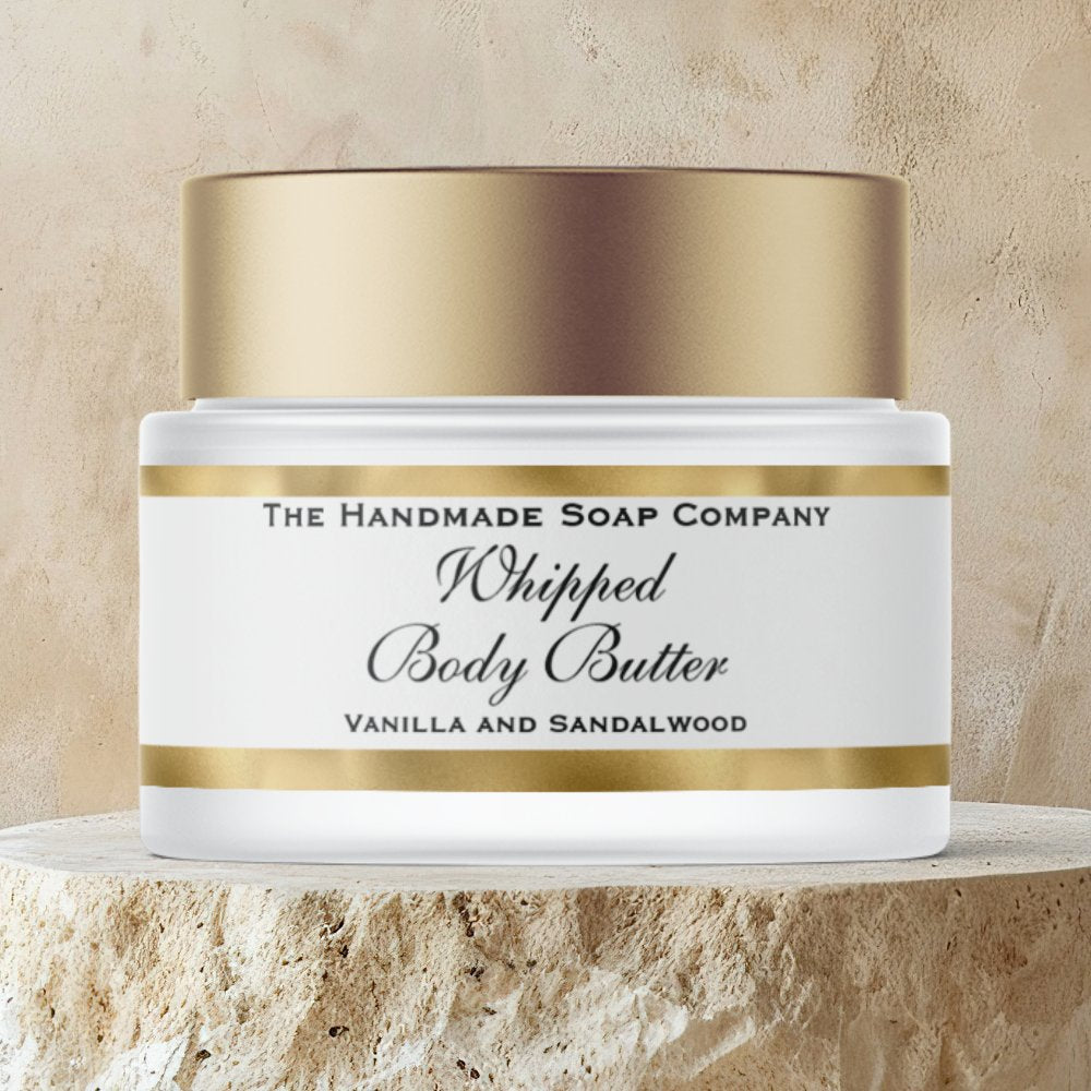 Cosmetics Body Butter White Gold Black Text Jar