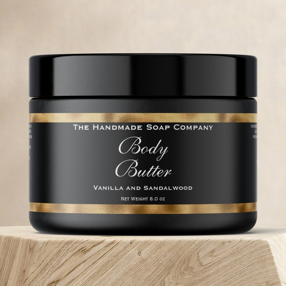Cosmetics Jar Label - Black and Faux Woven Gold