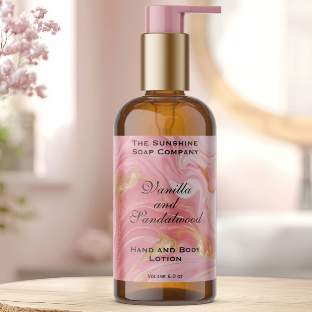 Delicate Pink Marble & Gold Foil Cosmetics Bottle