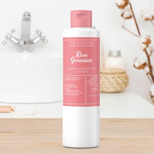 Dusty rose white waterproof cosmetics bottle label
