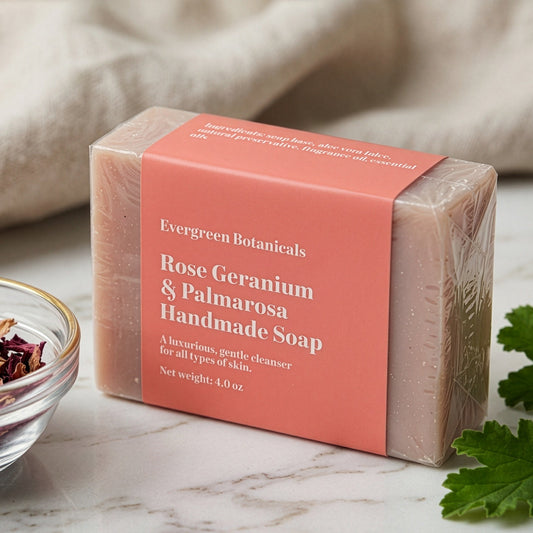 Modern Dusty Rose Soap Packaging Label