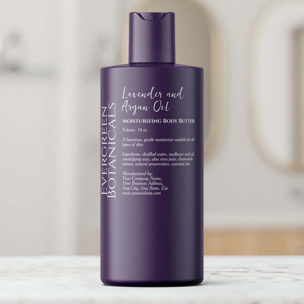 Elegant Clear w White Text Cosmetics Bottle Label