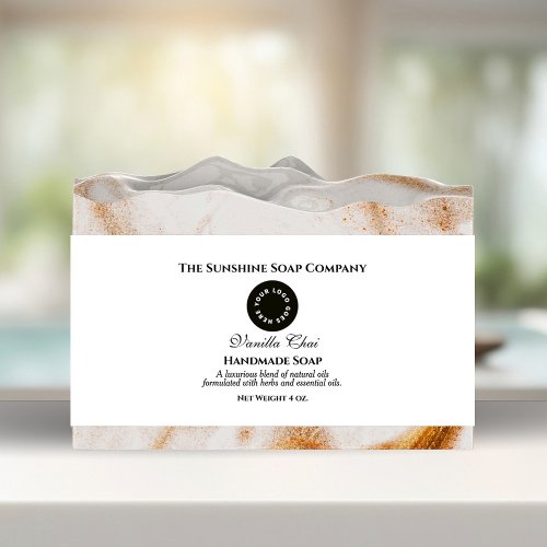 Elegant White Soap Belly Band With Logo