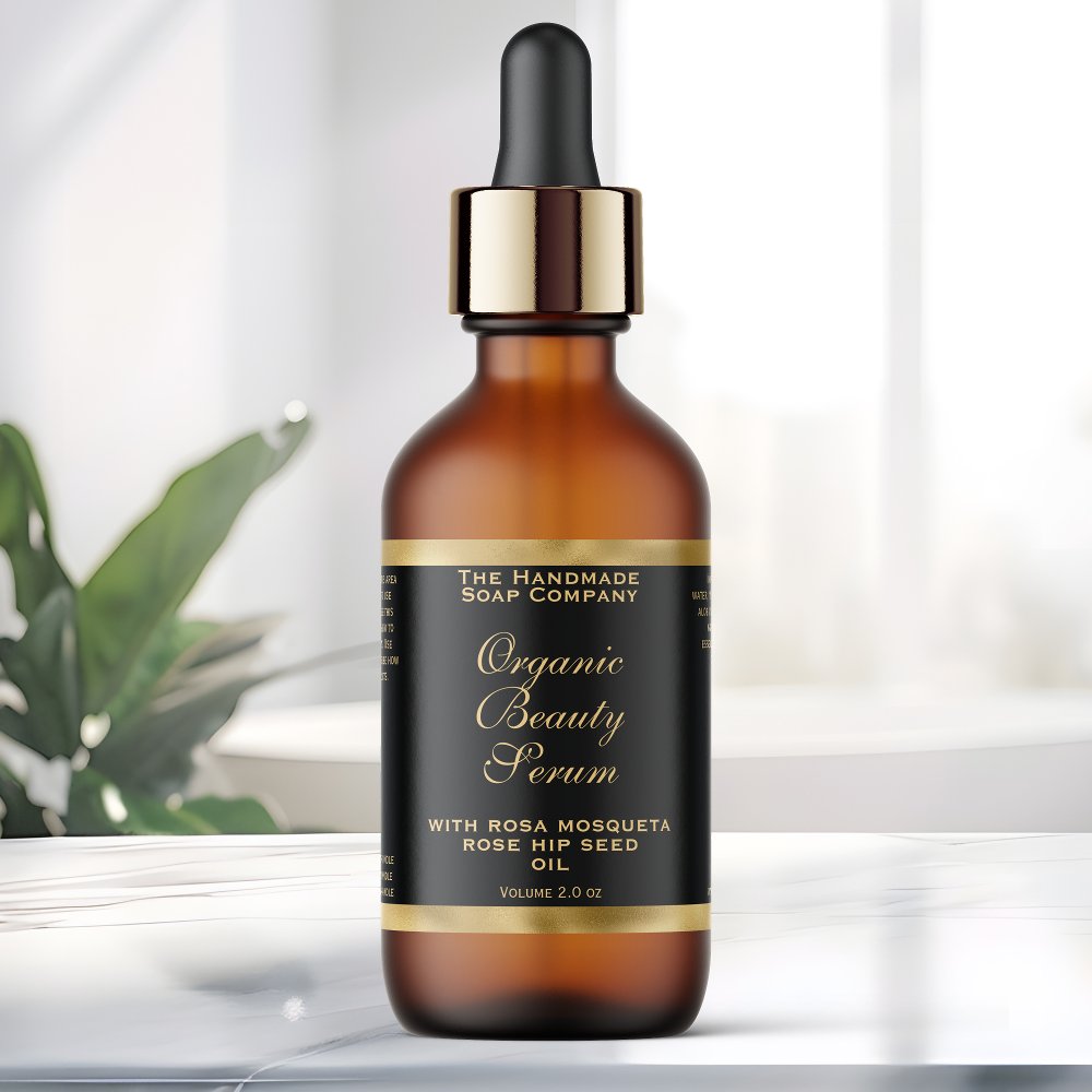 Gold Foil and Black Cosmetics Dropper Bottle Label