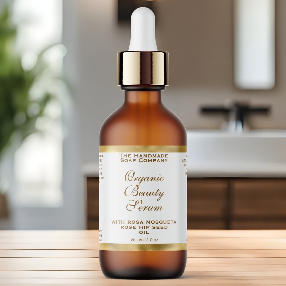 Gold Foil and White Cosmetics Dropper Bottle Label