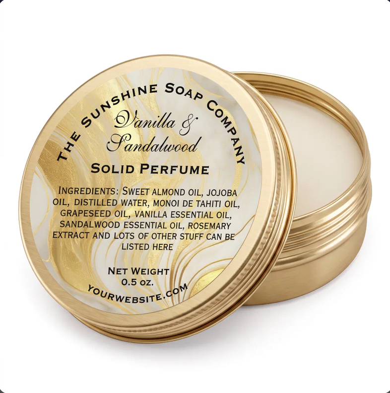 Ivory and Faux Gold Marble Cosmetics Classic Round Sticker