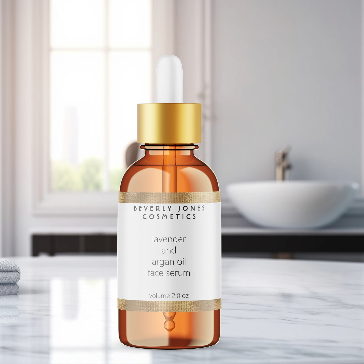 White and Gold Waterproof Cosmetics Dropper Bottle