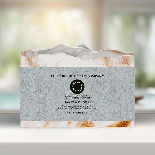 Gray Faux Textured Paper Style Soap Belly Band