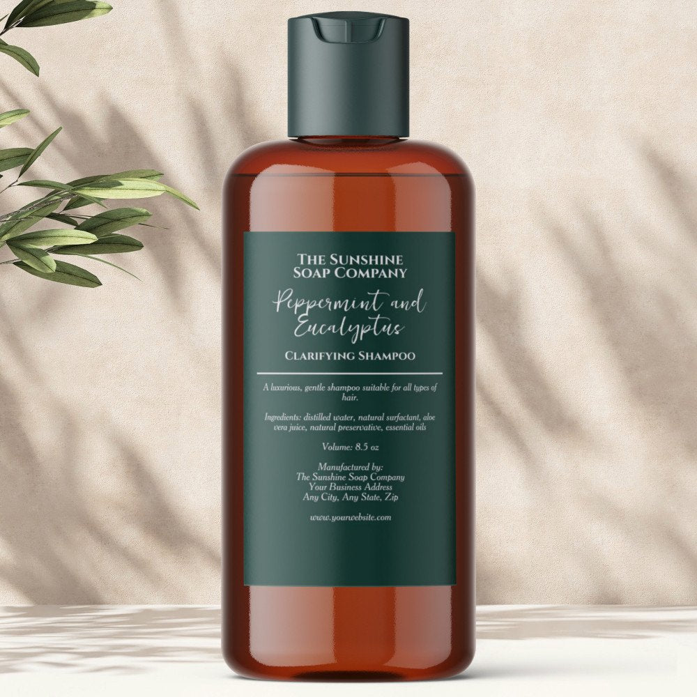 Green minimalist waterproof cosmetics bottle label