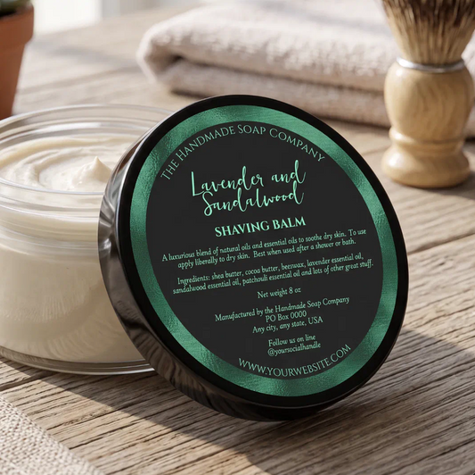 Black and Green Cosmetics Jar Label with Ingredients - 3” diameter