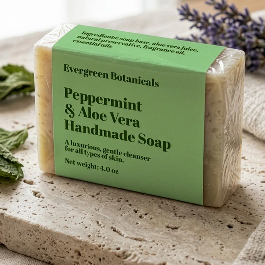 Modern Green Soap Packaging Label