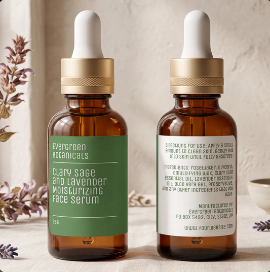 minimalist modern green dropper bottle label