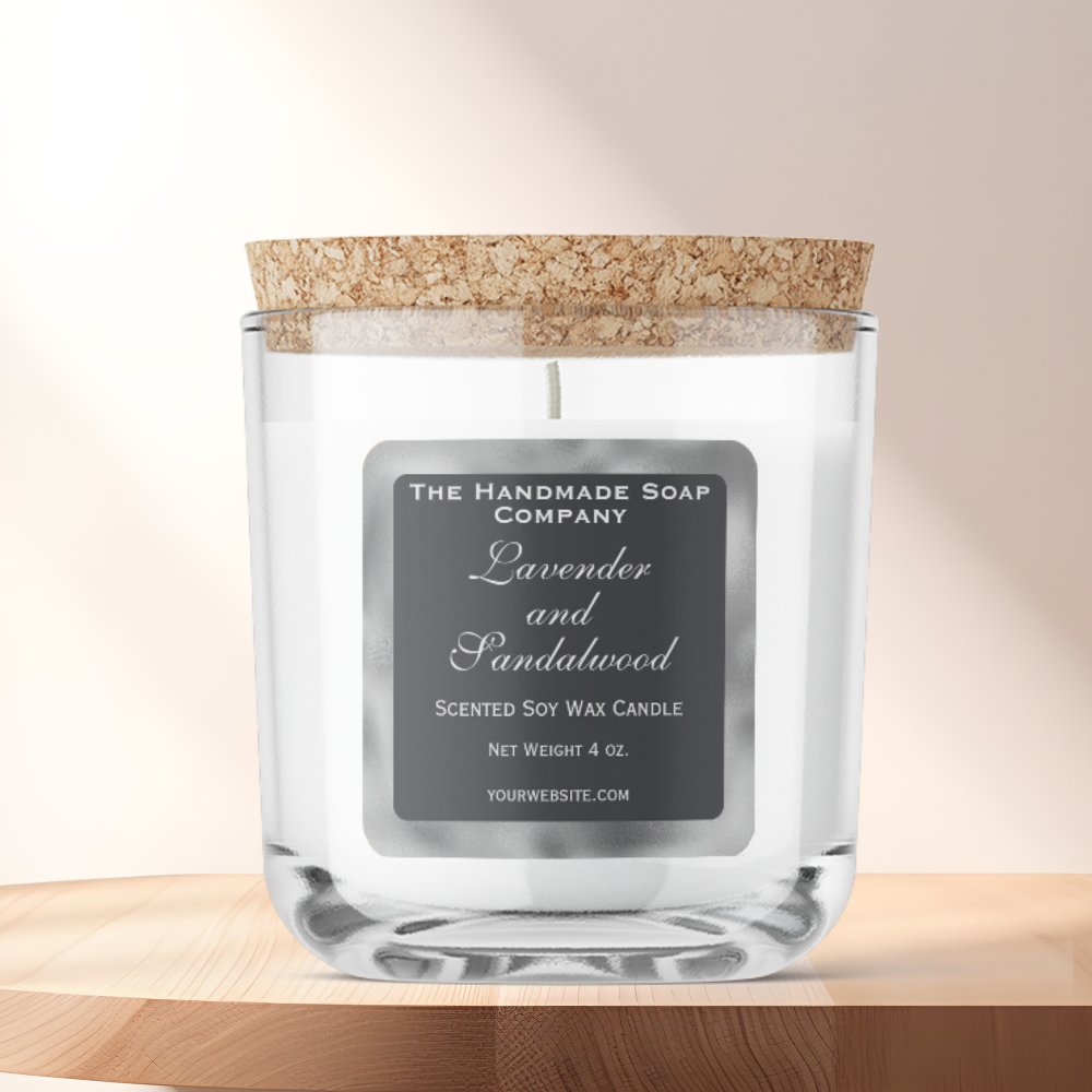 Grey and Silver Foil Candle Label