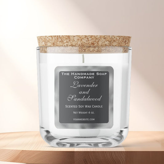 Grey and Silver Foil Candle Label