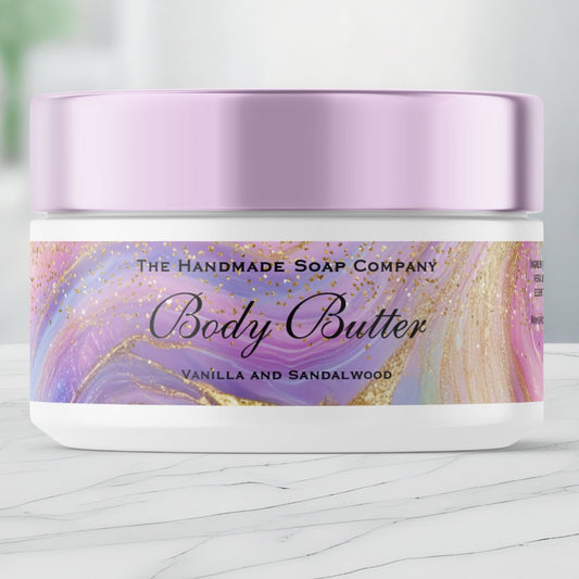 Holographic Gold Glitter Body Butter Jar Label