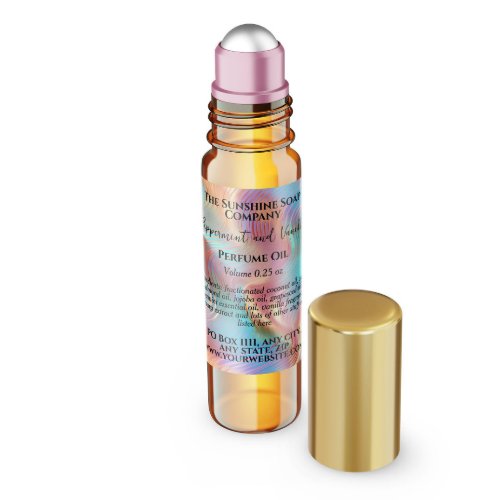 Holographic Perfume Roller Bottle label