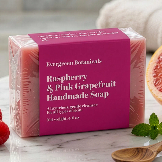 Modern Hot Pink Soap Packaging Label