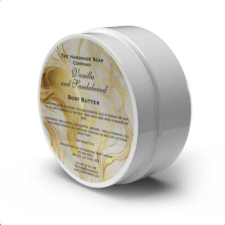 ivory colored and faux gold editable cosmetics label