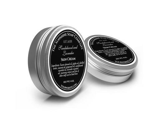 Black with White Text Cosmetics Jar Lid Label 2.5"