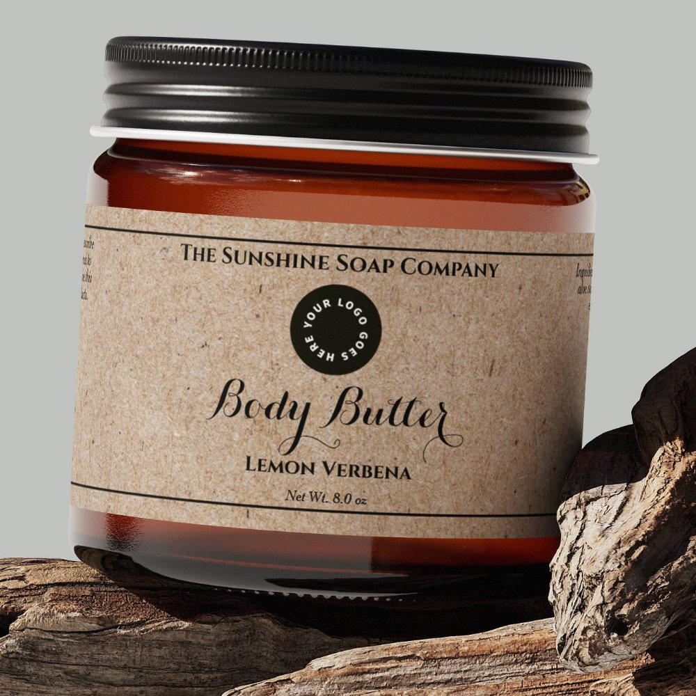 Kraft Paper Cosmetics Jar Label with Logo