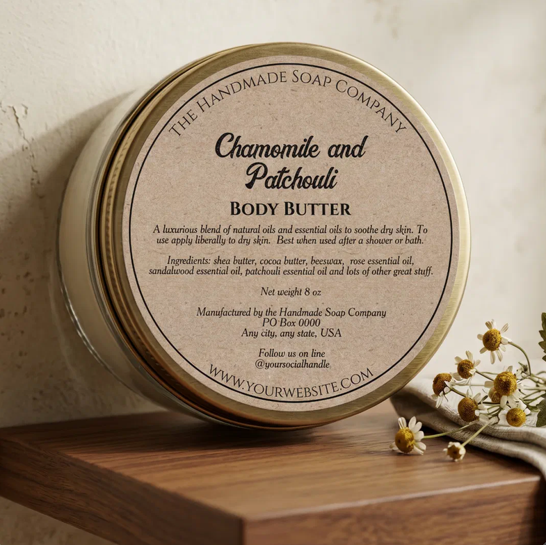 Kraft Paper Style Cosmetics Jar Label