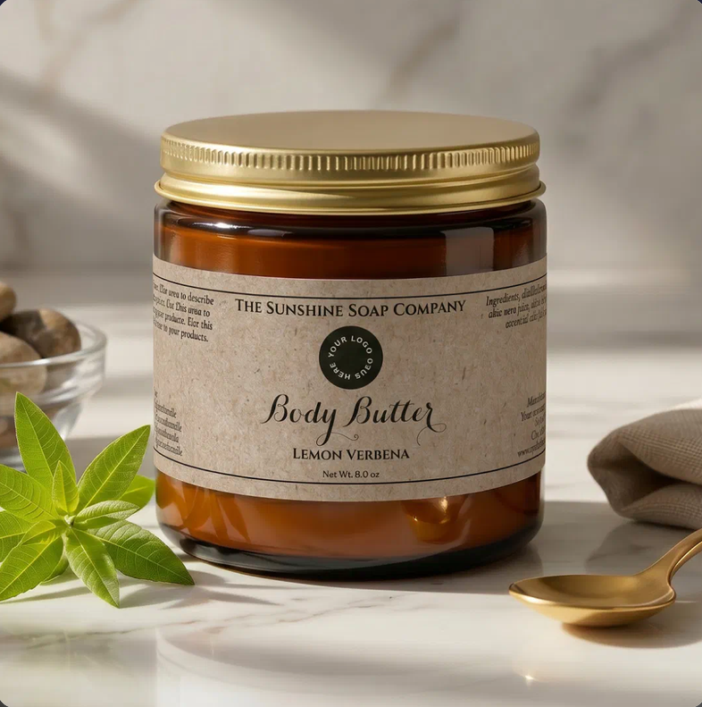 Kraft Paper Cosmetics Jar Label with Logo
