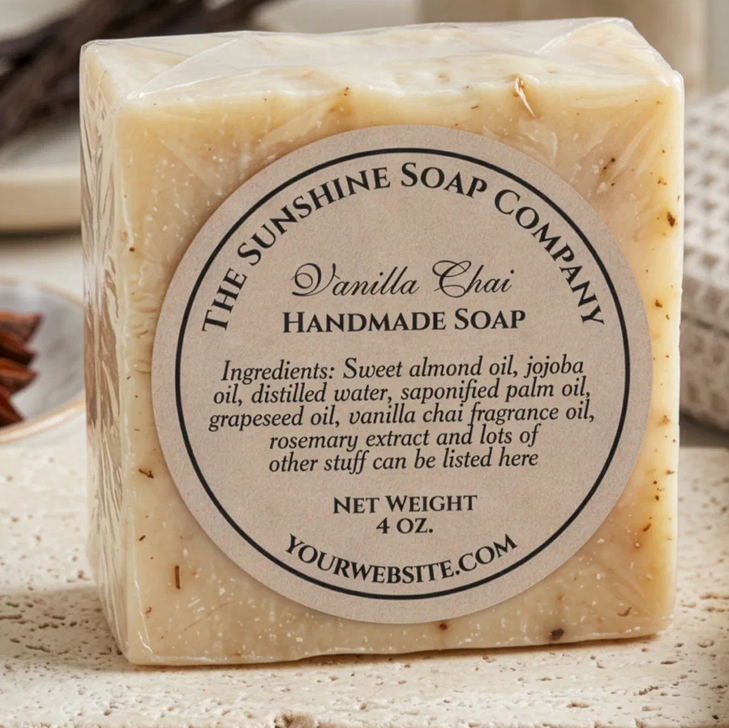 Kraft paper style soap cosmetic label