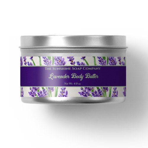 Lavender Flowers Cosmetics Jar Label