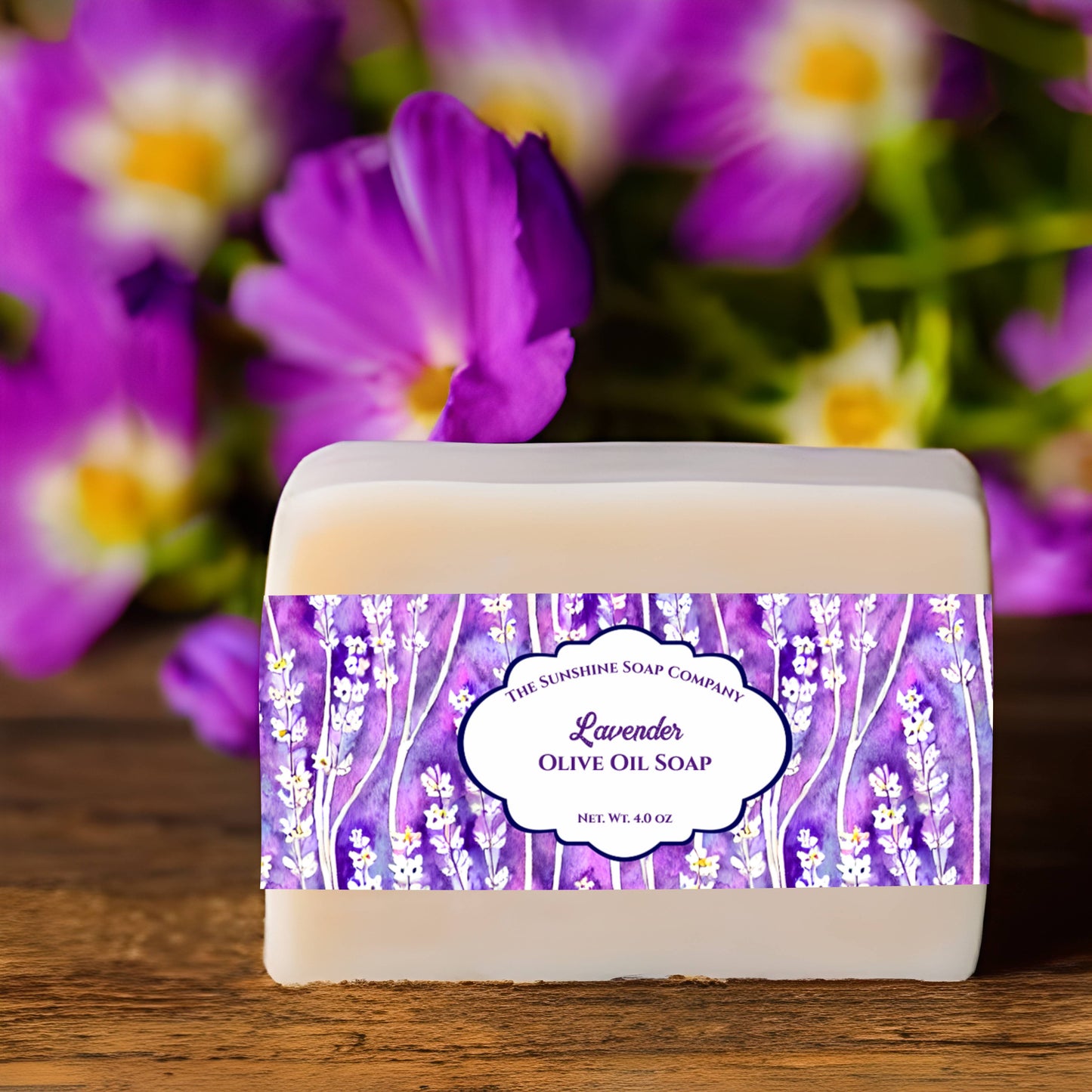 Lavender Floral Watercolor Soap Belly Band
