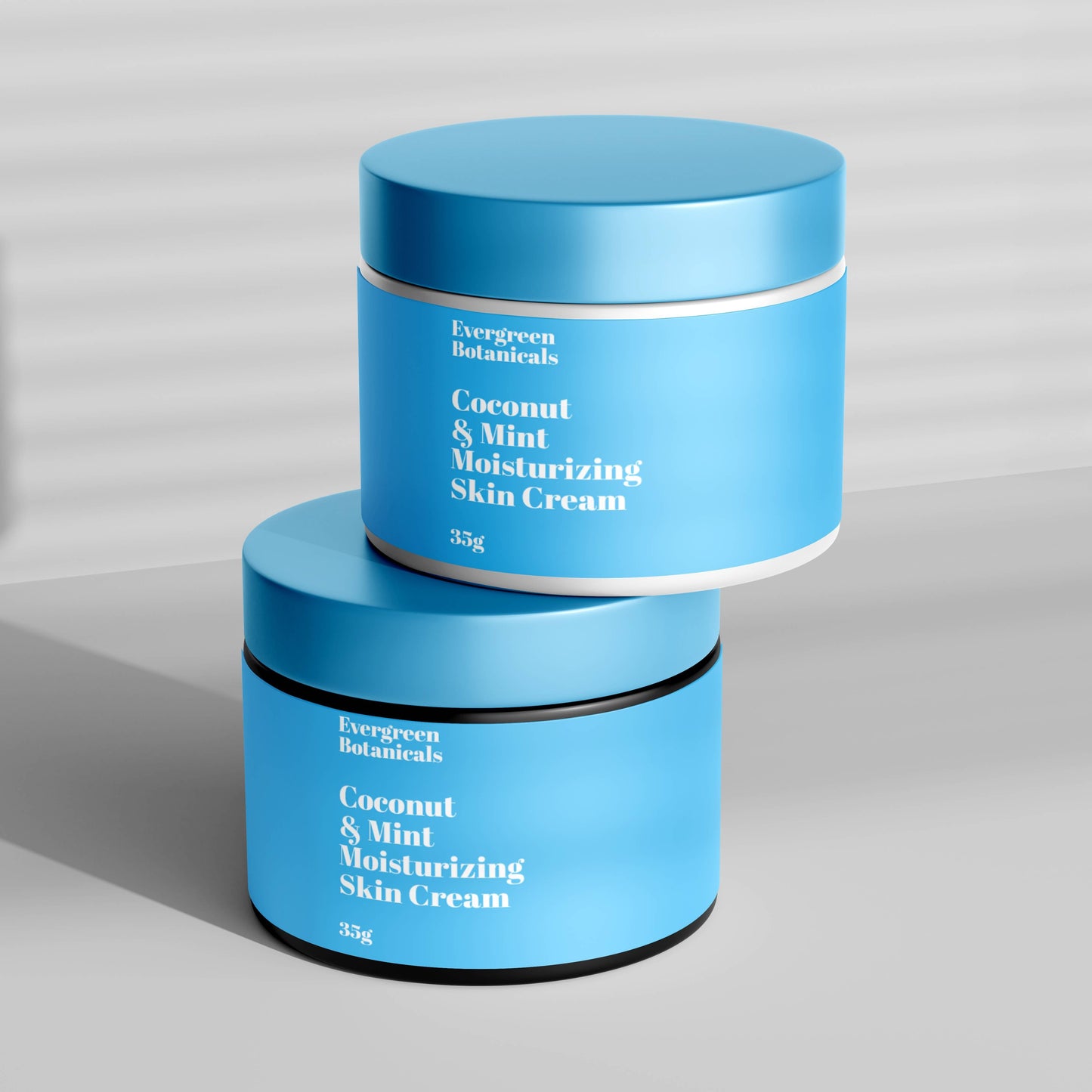 Modern light blue waterproof cosmetics jar label