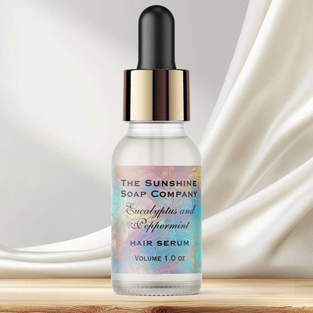 Luxury holographic cosmetics dropper bottle label
