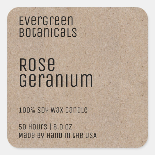 minimalist candle label kraft paper style & black