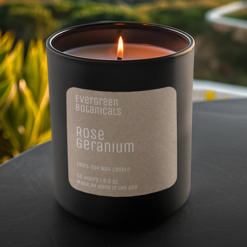 minimalist candle label kraft paper style & white