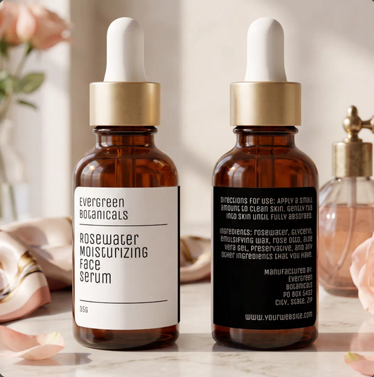 minimalist modern white black dropper bottle label