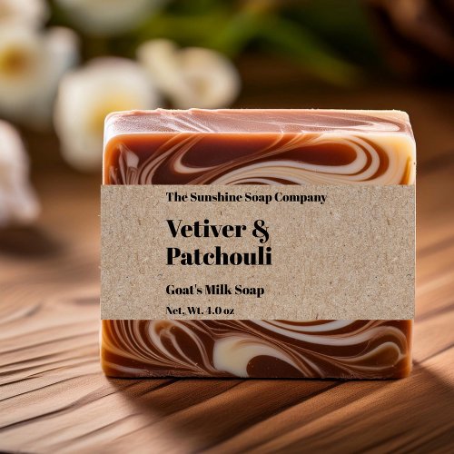 Modern Kraft Paper Style Soap Belly Band 2" x 9"