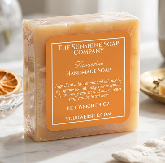 Simple Orange Soap and Cosmetics Label
