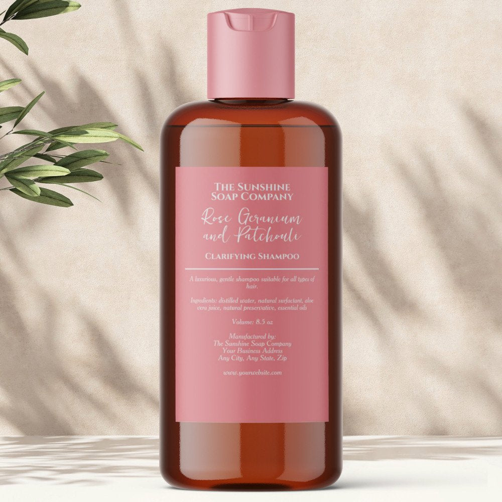 Pink minimalist waterproof cosmetics bottle label