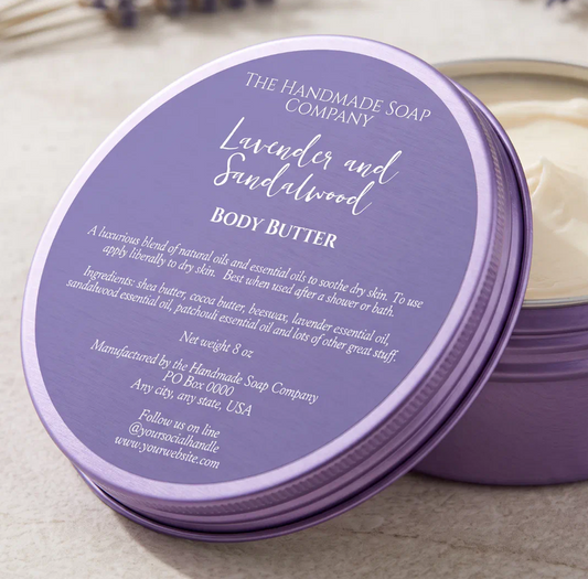 Minimalist Purple Cosmetics Jar Label - 3” diameter
