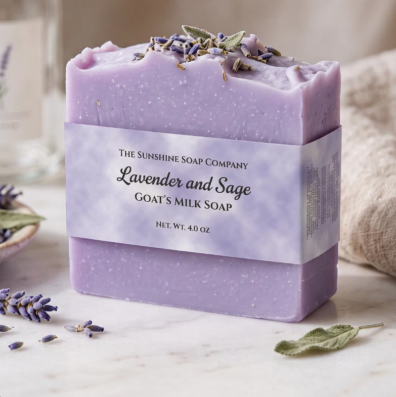 Purple Parchment Paper Style Soap Belly Band
