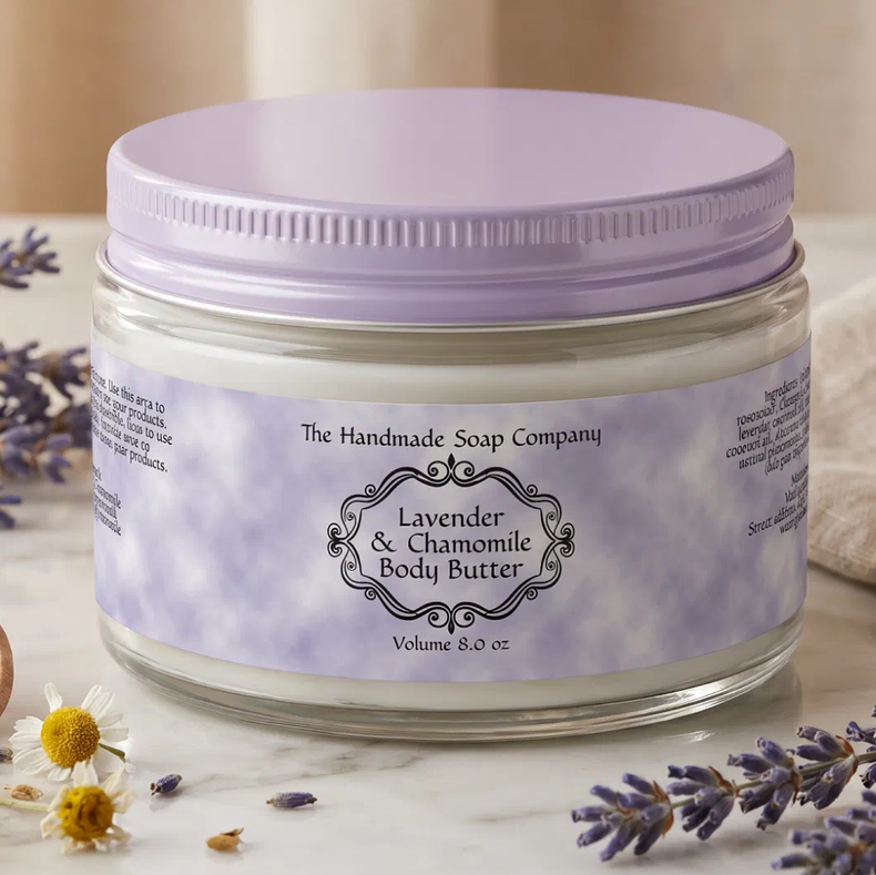 Vintage Frame Purple Parchment Cosmetics Jar Label