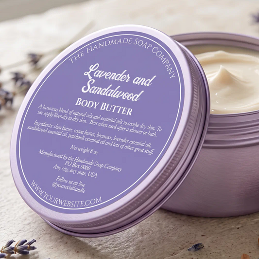 Purple Cosmetics Jar Label w Ingredients - 3” diameter