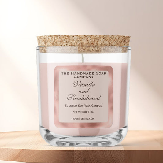 Rose and Rose Gold Foil Candle Label