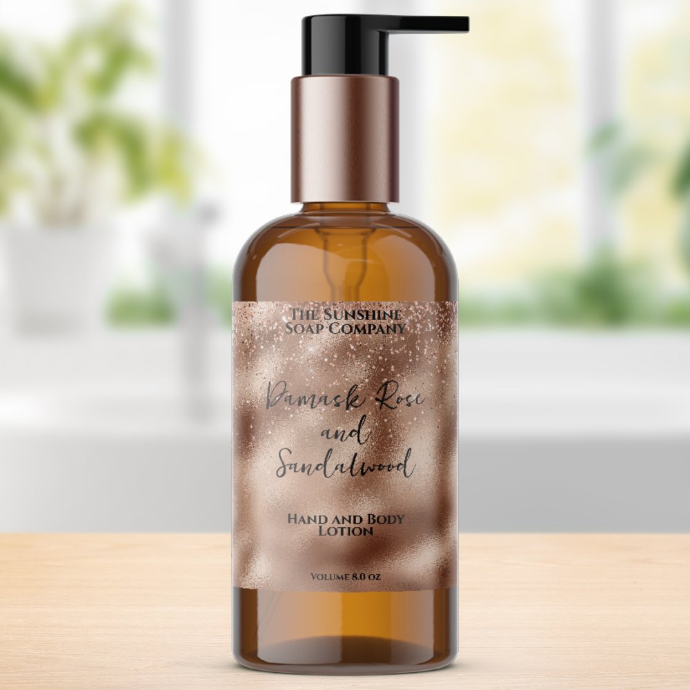 Rose gold foil & glitter cosmetics bottle label