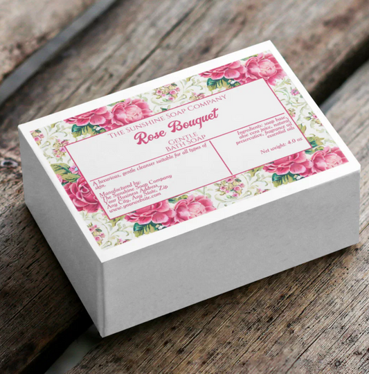 Waterproof Roses Soap Packaging Label