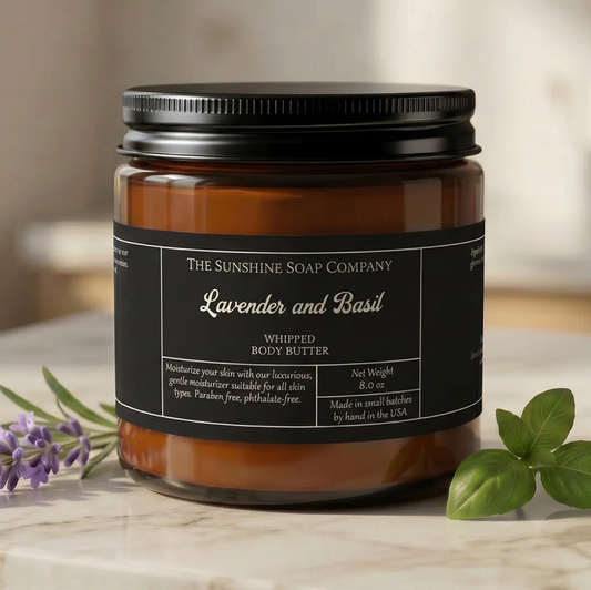 Rustic black body butter or cosmetics jar label