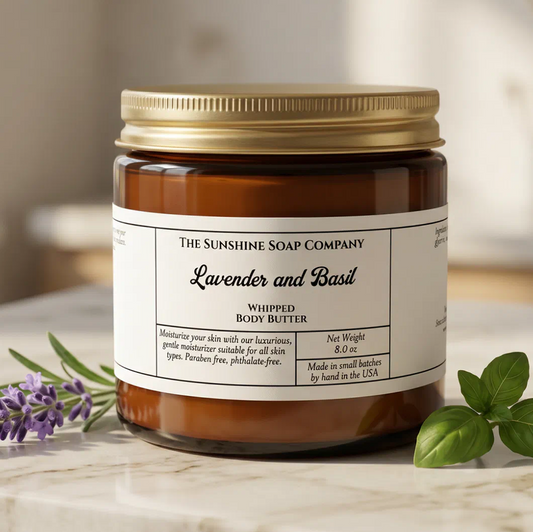 Rustic white body butter or cosmetics jar label